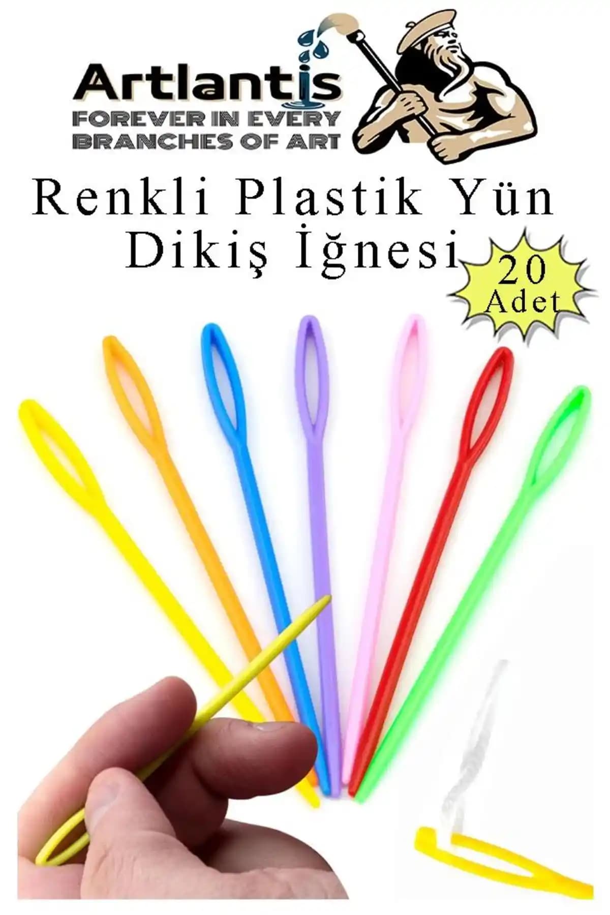 Artlantis Renkli Plastik Yün İğnesi Çok Amaçlı Dayanıklı El Sanatları Aleti
