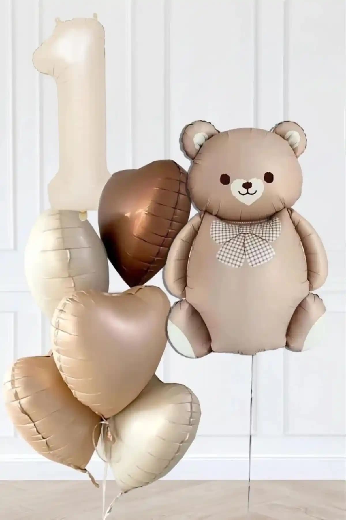 AyfaStore 1 Yaş Retro Kalpler Krem Rakam Karamel Ayı Doğum Günü Balon Seti İncelemesi ve Dekorasyon Tavsiyeleri