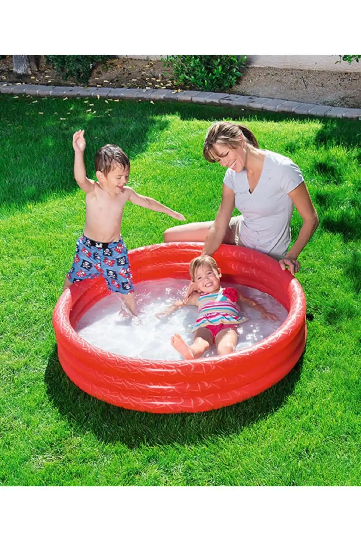 Bestway 51025 Kırmızı Şişme Çocuk Havuzu Güvenli ve Eğlenceli Yaz Keyfi İçin Uygun