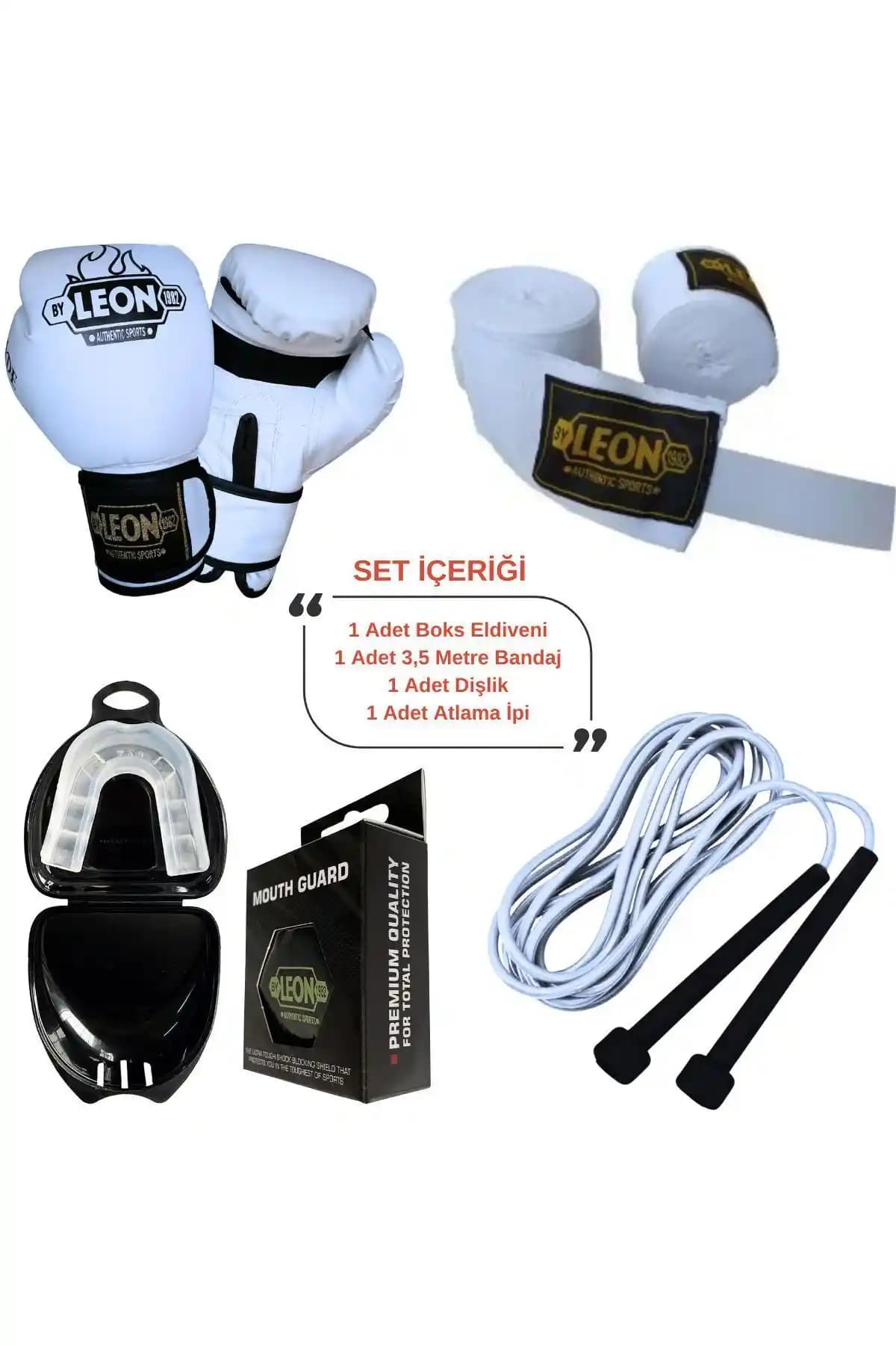 By Leon 1982 Çok Yönlü Dövüş Sporları Antrenman Seti Beyaz Renkli ve Dayanıklı Malzeme ile