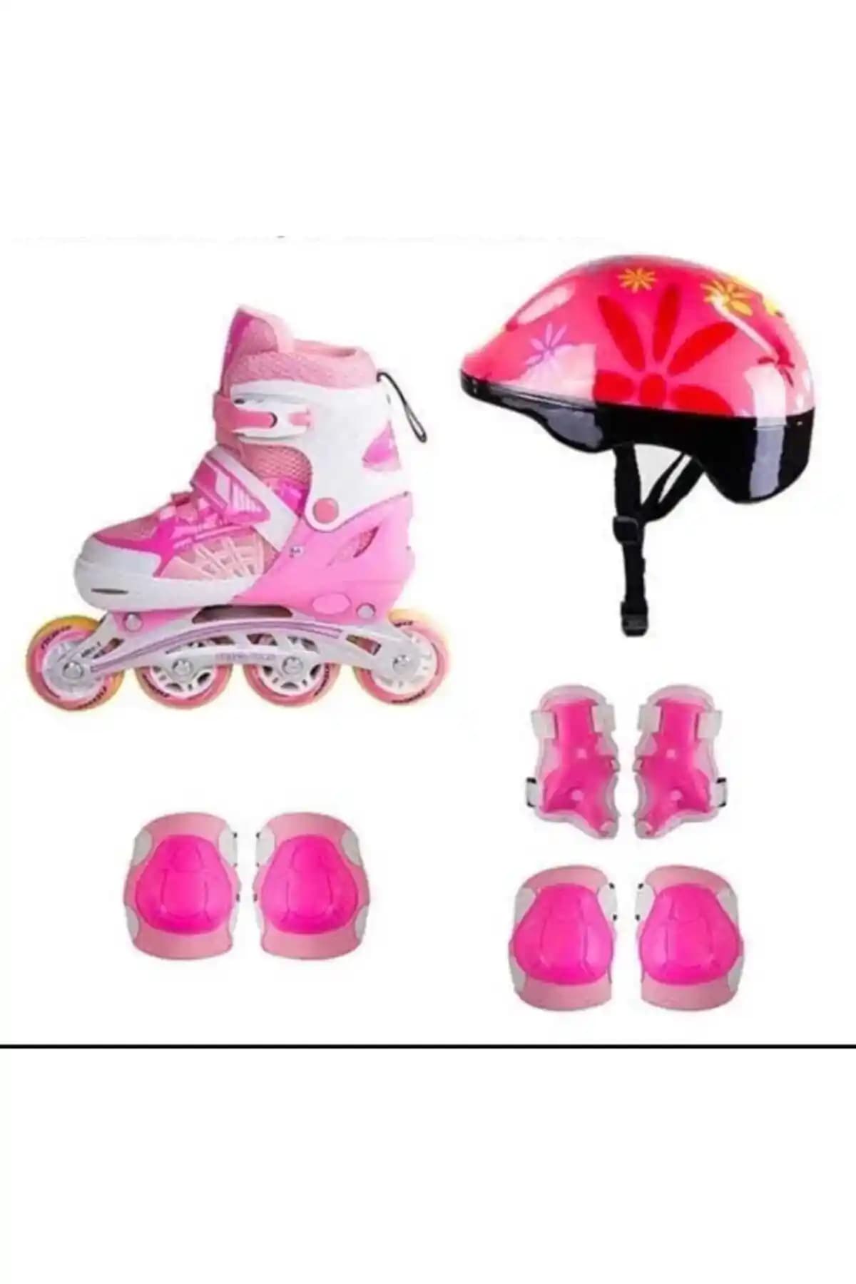 Çocuklar İçin Güvenli ve Eğlenceli Pembe Işıklı Silikon Tekerlekli Patenler