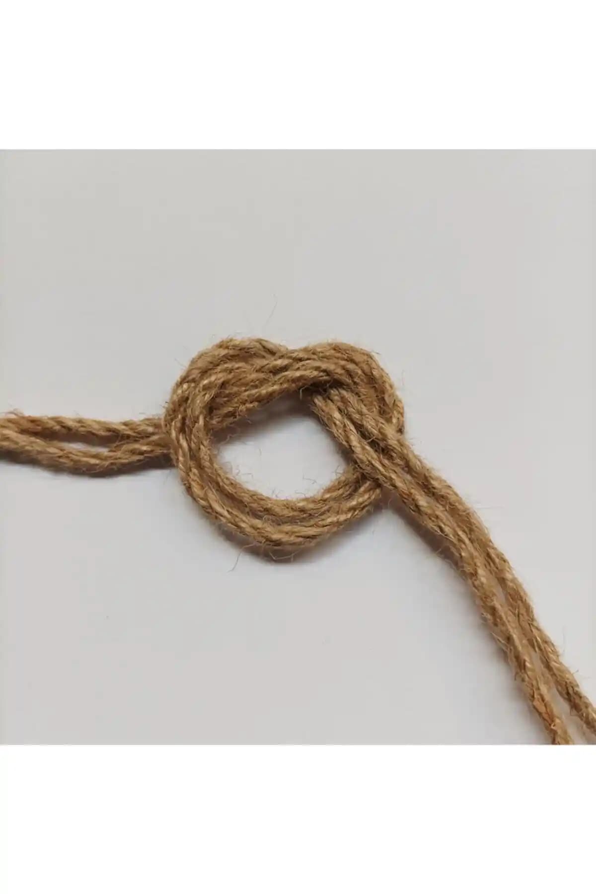 Doğal ve Dayanıklı 3mm Jüt Halat 20 Metre Dekoratif ve El İşi Kullanımı İçin