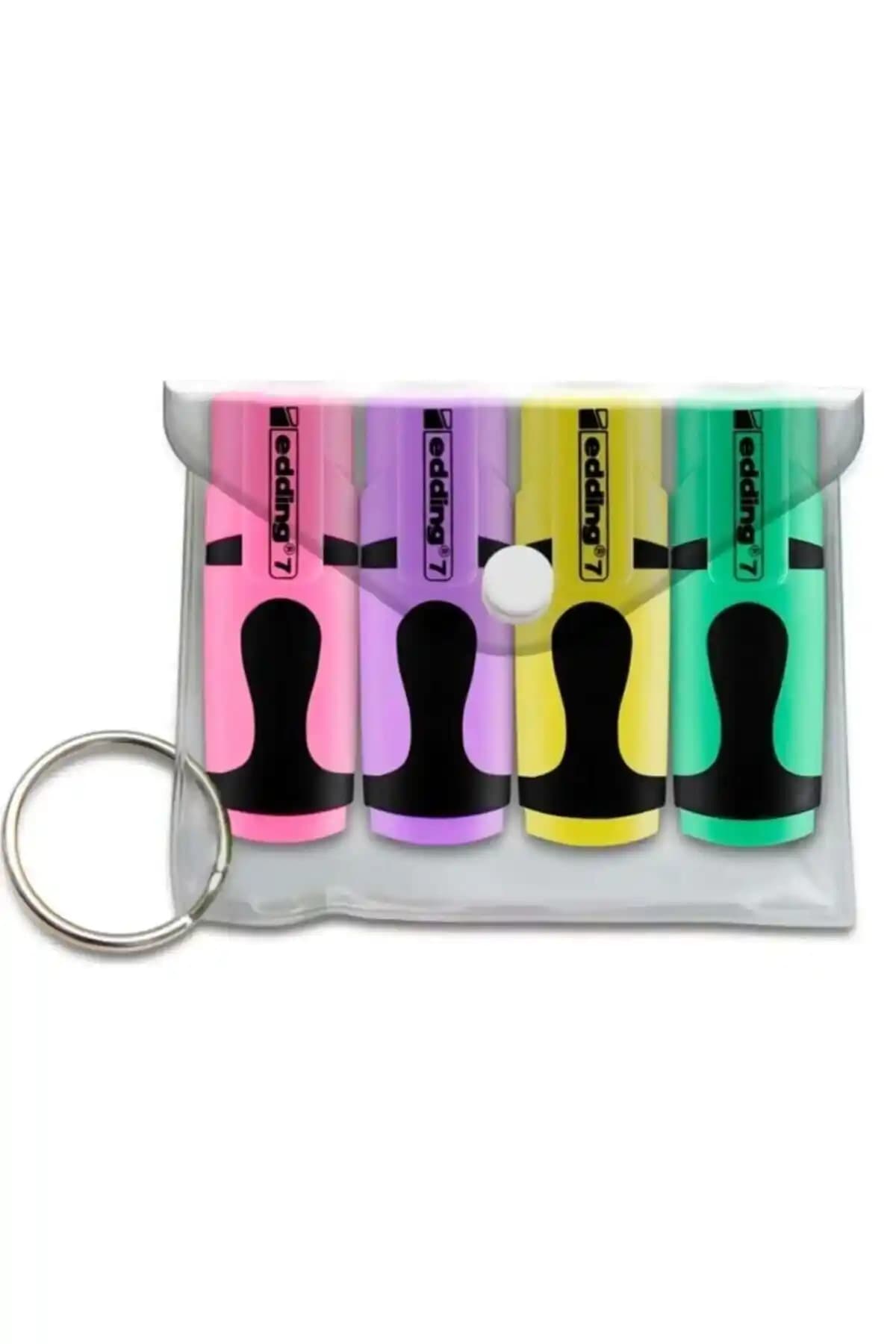 Edding Fosforlu Mini Pastel Kalemler 4'lü Paket, Taşınabilir ve Estetik Çizim Aracı