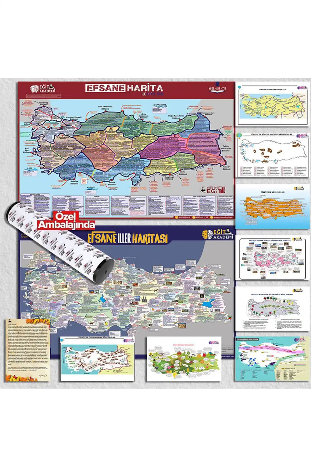 Eğit Akademi 2026 KPSS, TYT ve AYT İçin Detaylı 10'lu Harita Seti Güncel Versiyon