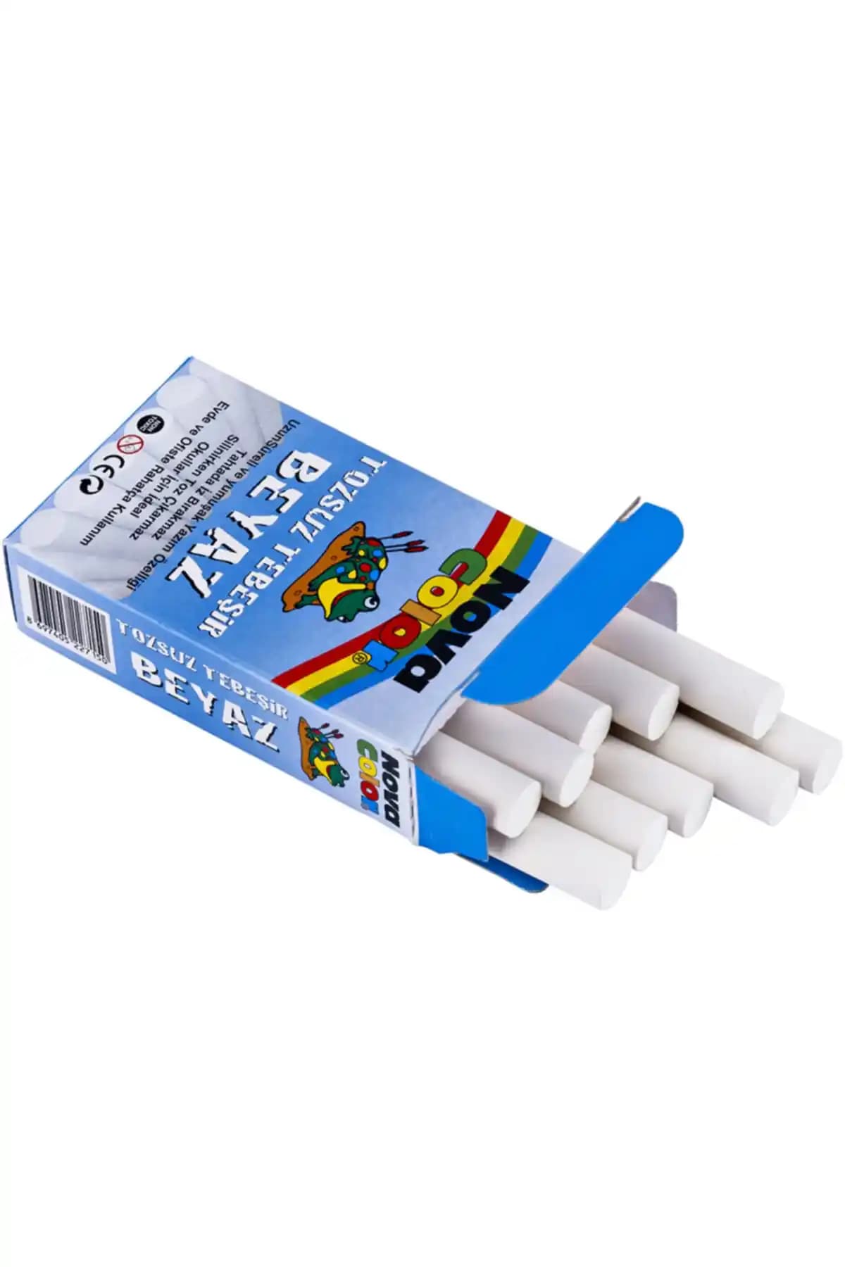 Genel Markalar Renkli Tebeşir 10'lu Seti Güvenli ve Temiz Kullanım için ideal