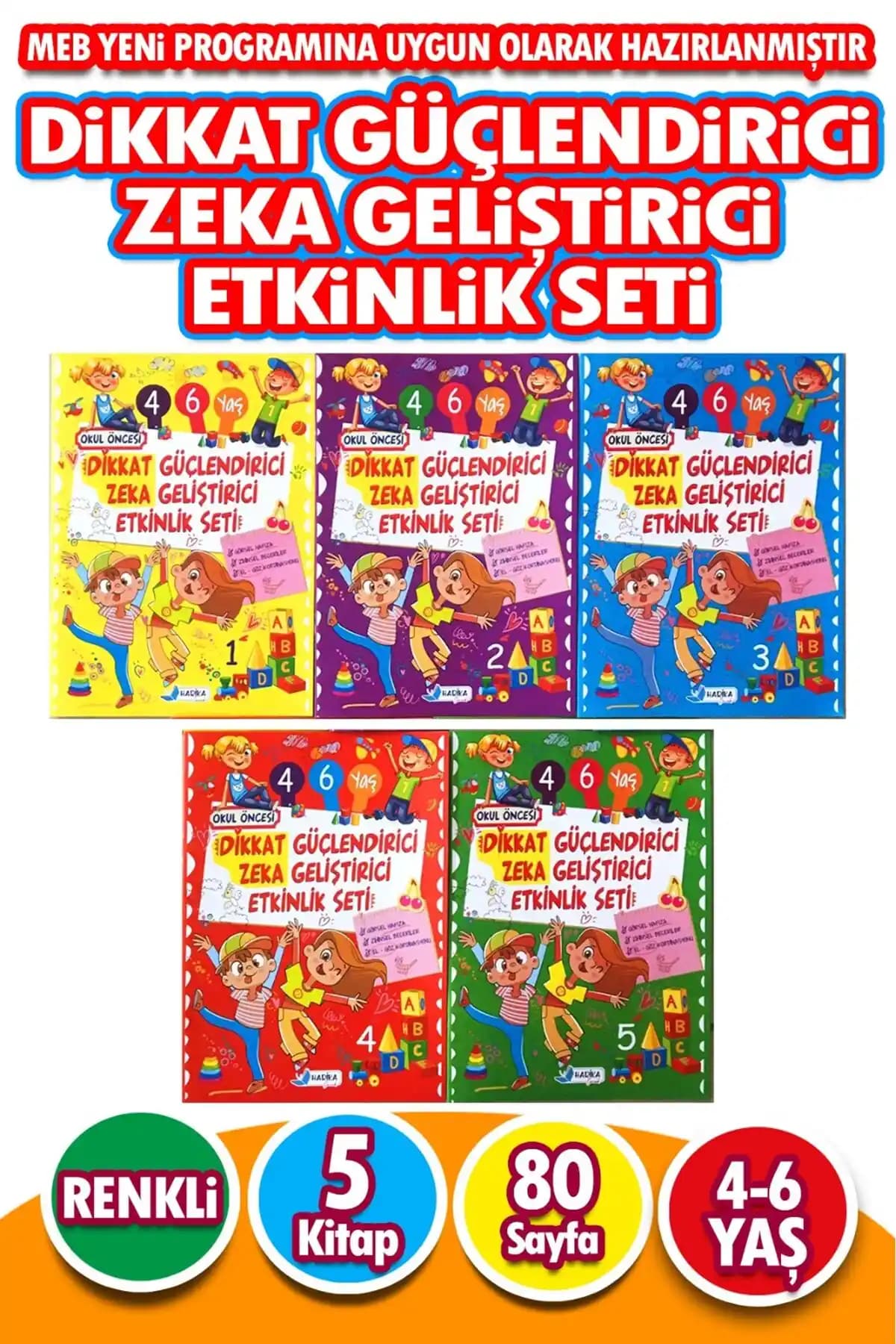 Harika Kitap Dikkat Güçlendirici ve Zeka Geliştirici Etkinlik Seti 3-6 Yaş Çocuklar İçin Eğitim Aracı