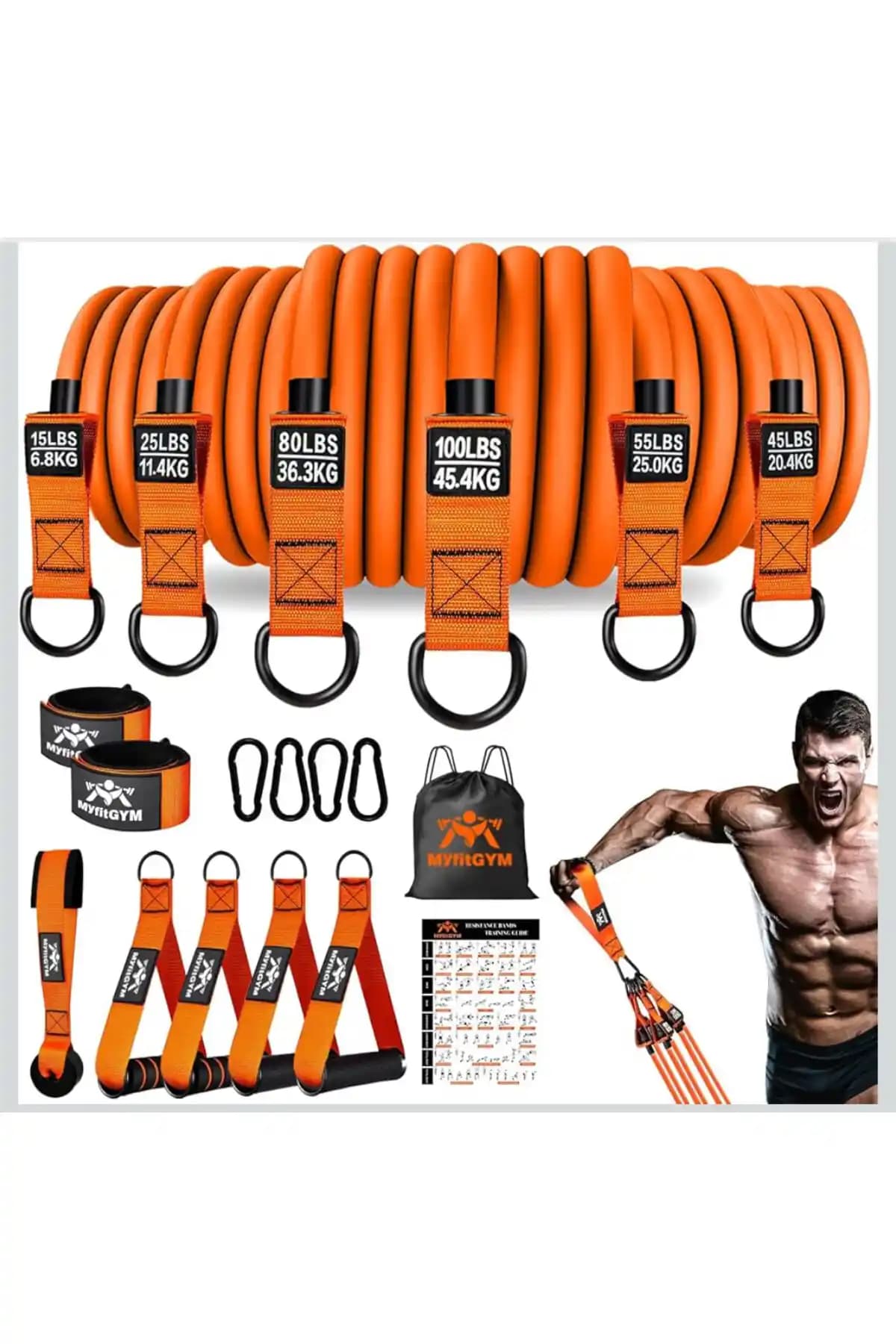 HEPİTOP 18 Parça Lateks Direnç Lastiği Seti Güç ve Esneklik İçin Uygun Seçenek