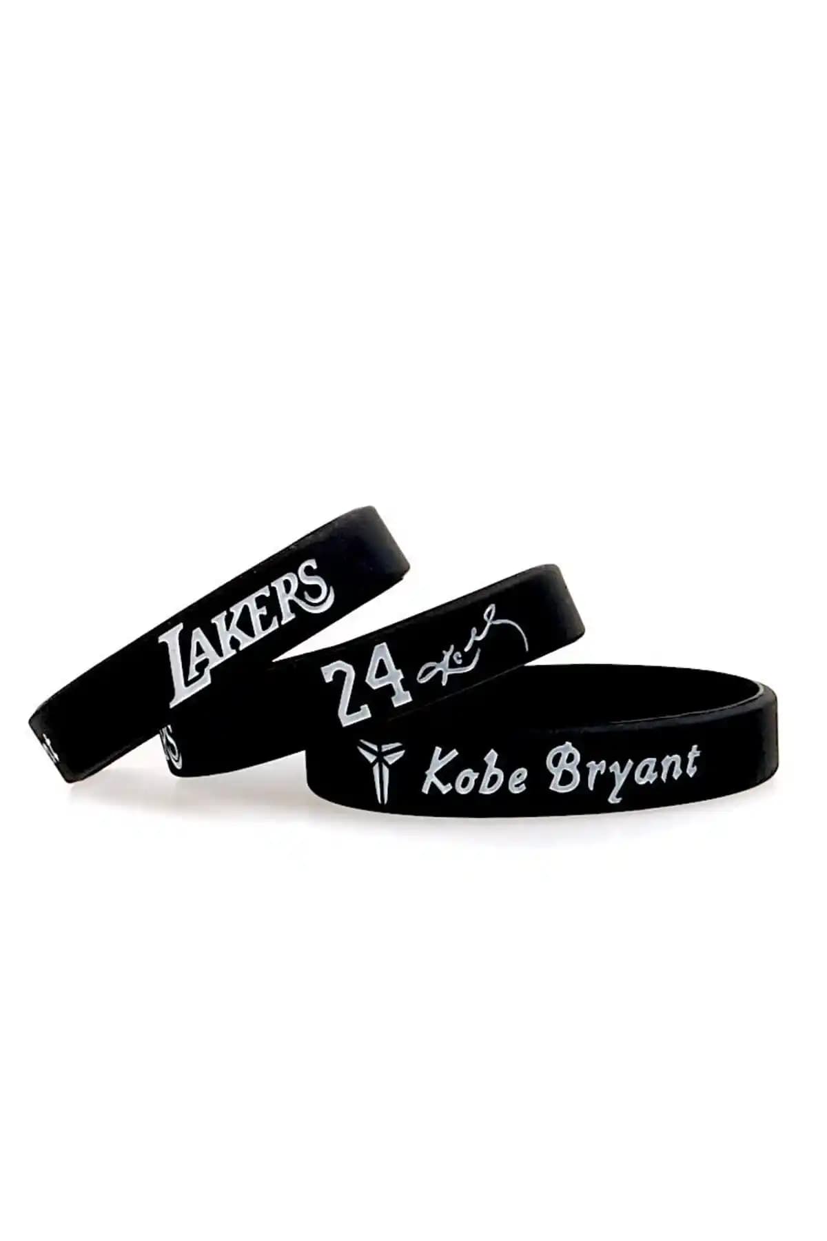Kobe Bryant ve Lakers Temalı Siyah Spor Bileklikleri Dayanıklı ve Şık Tasarım