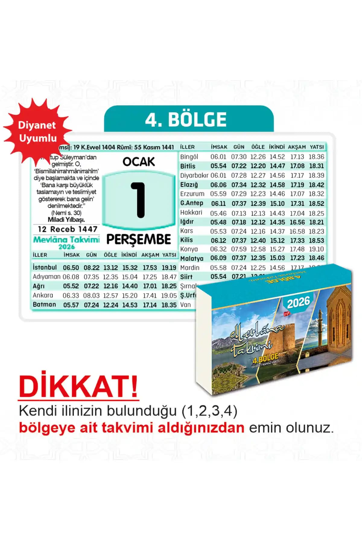 Mevlana Yapraklı Blok Duvar Takvimi 2026: Dini ve Kültürel Özelliklerle Fonksiyonel Tasarım