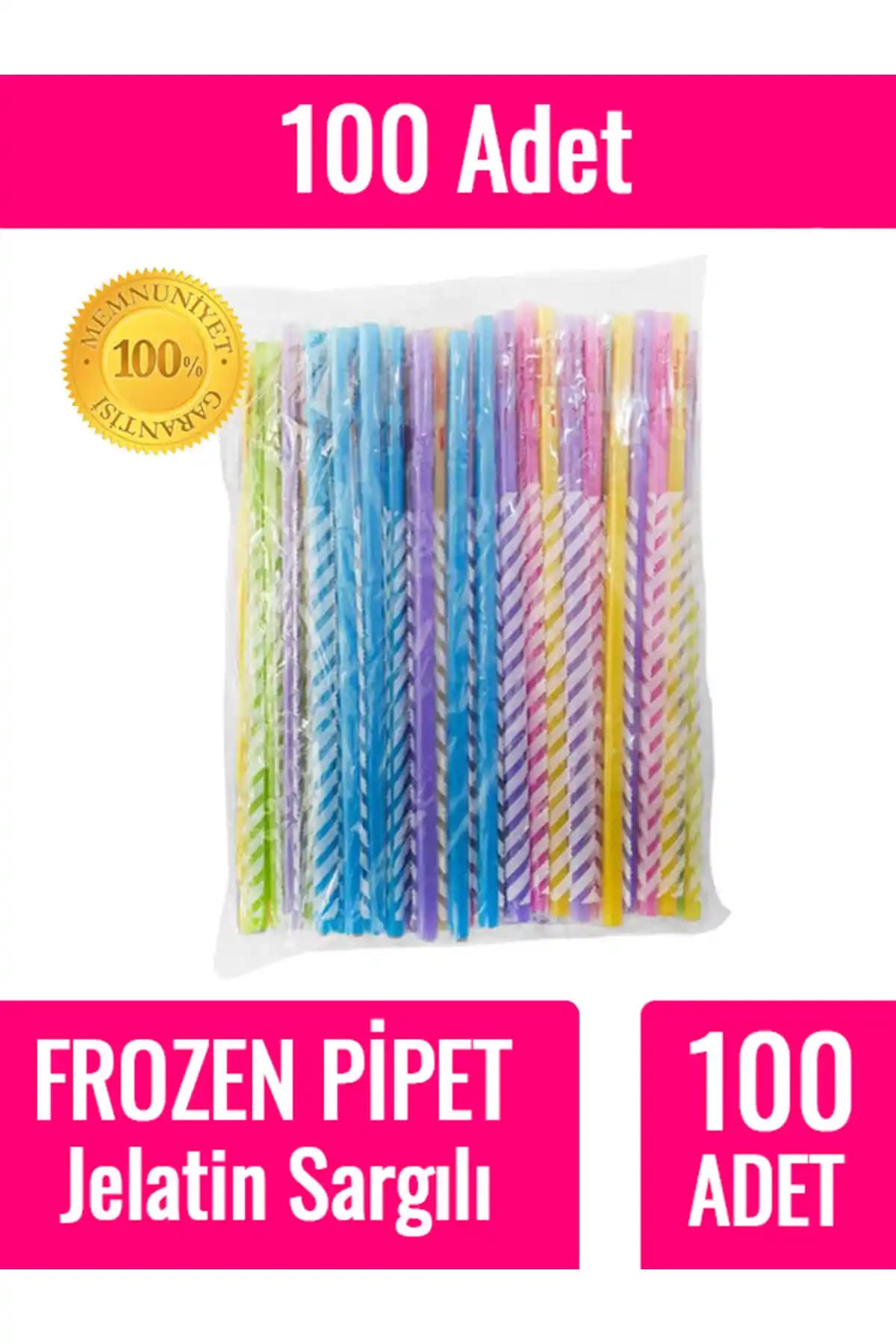 Renkli Körüklü Jelatinli Frozen Pipet 100 Lü Paket Pratik ve Dayanıklı Kullanım İçin