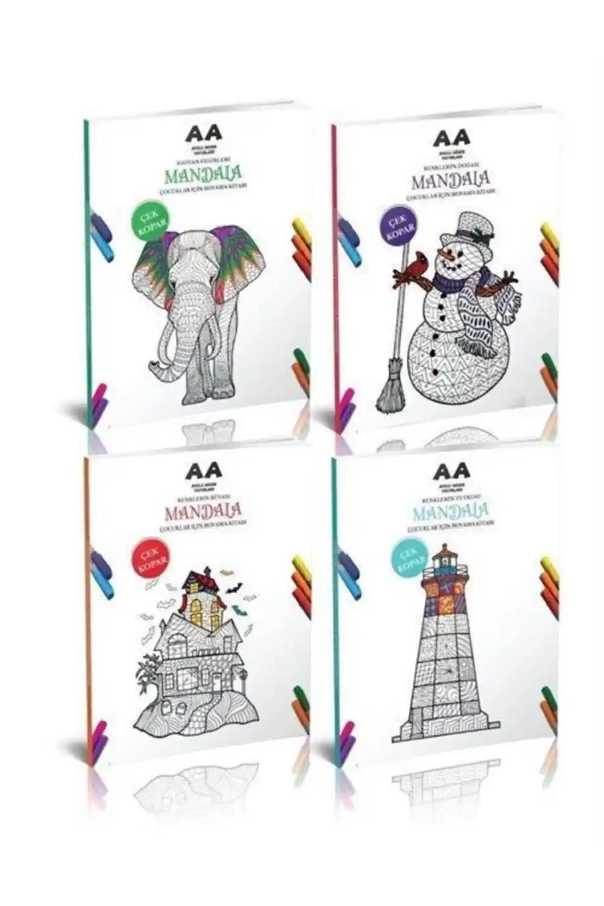 Akıllı Adam Çocuklar İçin Mandala Boyama Seti: Yaratıcılığı ve Motor Becerilerini Geliştiren 4 Kitap