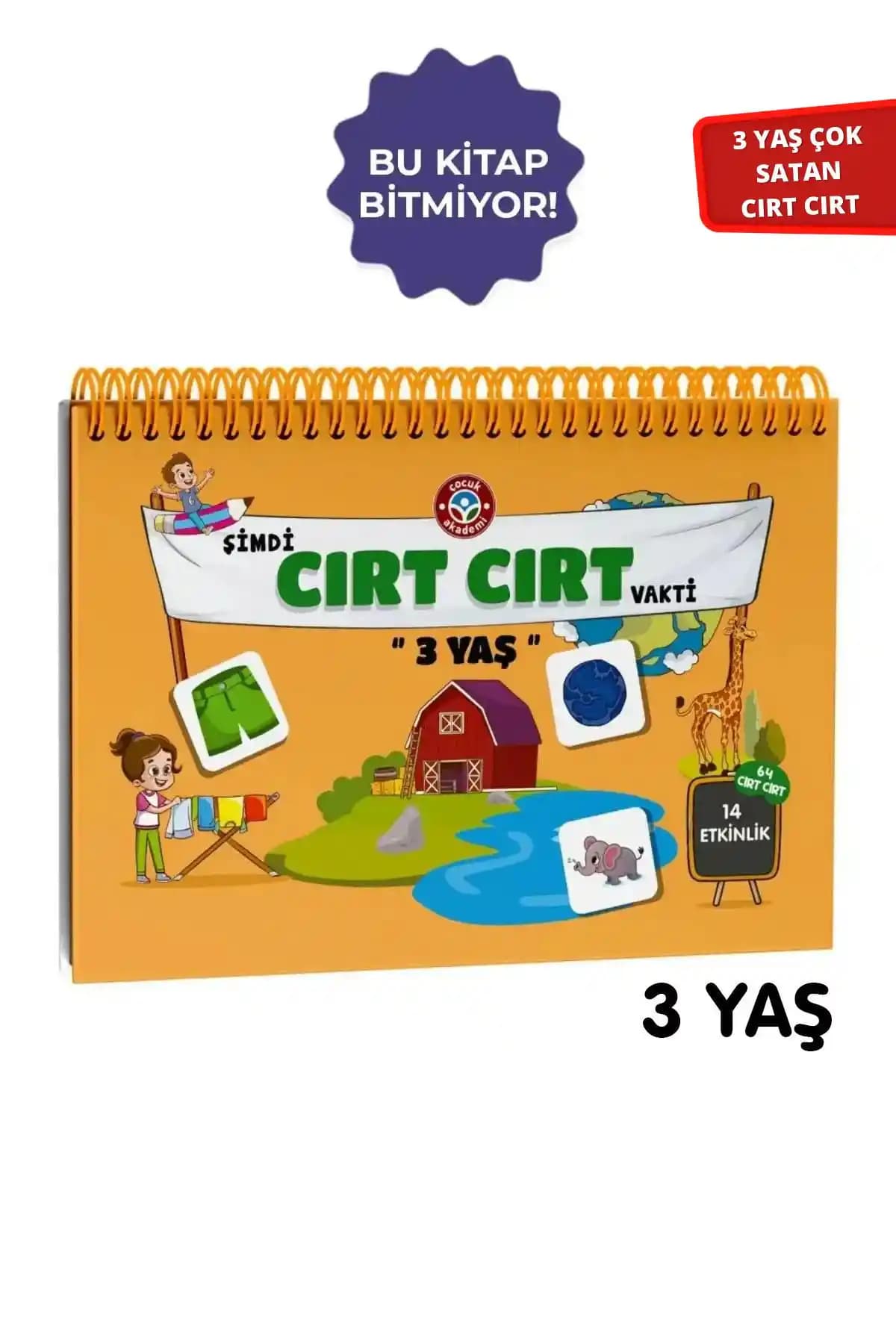 Çocuk Akademi 3 Yaş Cırt Cırtlı Kitap: Erken Öğrenme ve Keşif İçin Uygun Eğitim Aracı