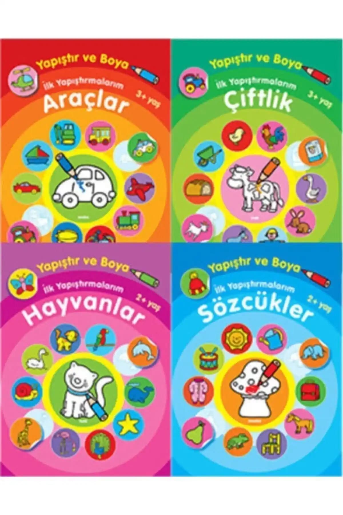 Parıltı Yayınları Boyama ve Çıkartma Kitapları Seti Çocuklar İçin Yaratıcı ve Eğitici Aktiviteler