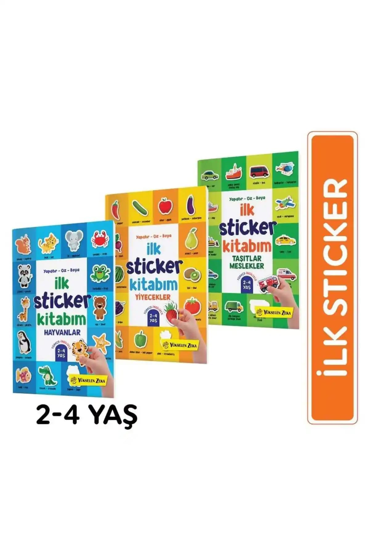 Yükselen Zeka Yapıştır-Çiz-Boya İlk Sticker Kitabım 3-6 Yaş Arası Çocuklar İçin Eğitici Aktivite Kitabı
