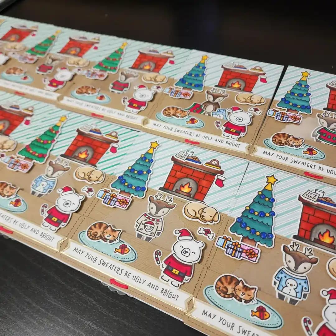 Lawn Fawn Setleri ve Markerlarla Noel Kartı Hazırlama Süreci ve Malzemeleri