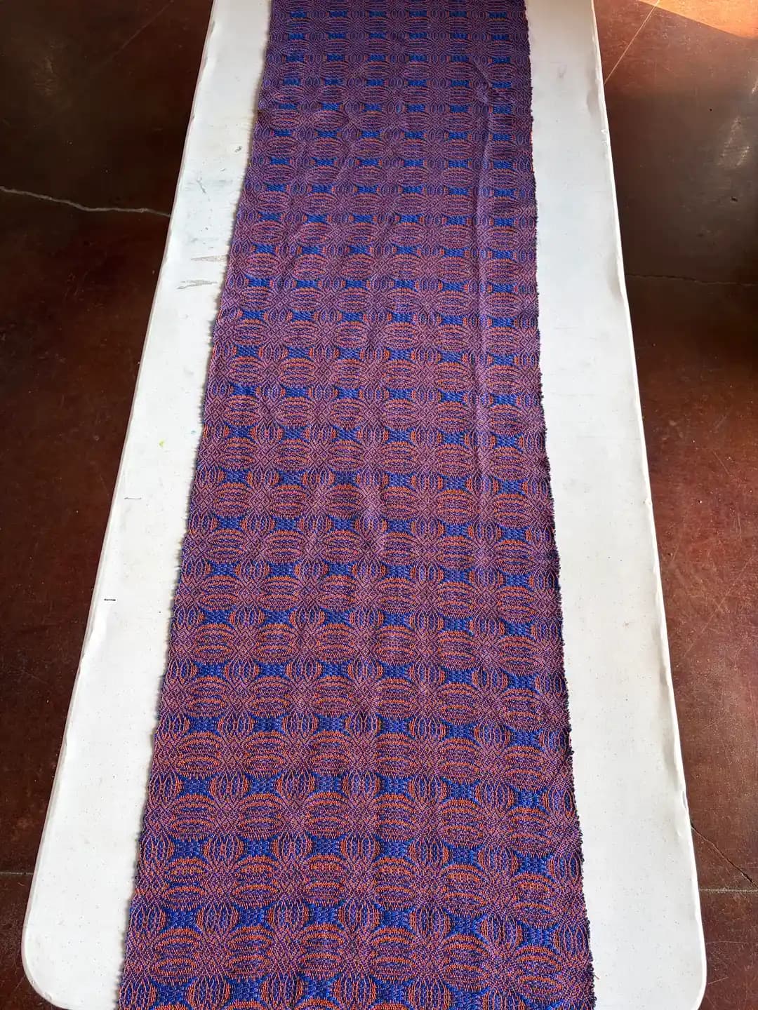 Mary Ann Ostrander Deseni ile Pamuk İplikten Masa Koşucusu Dokuma Deneyimi