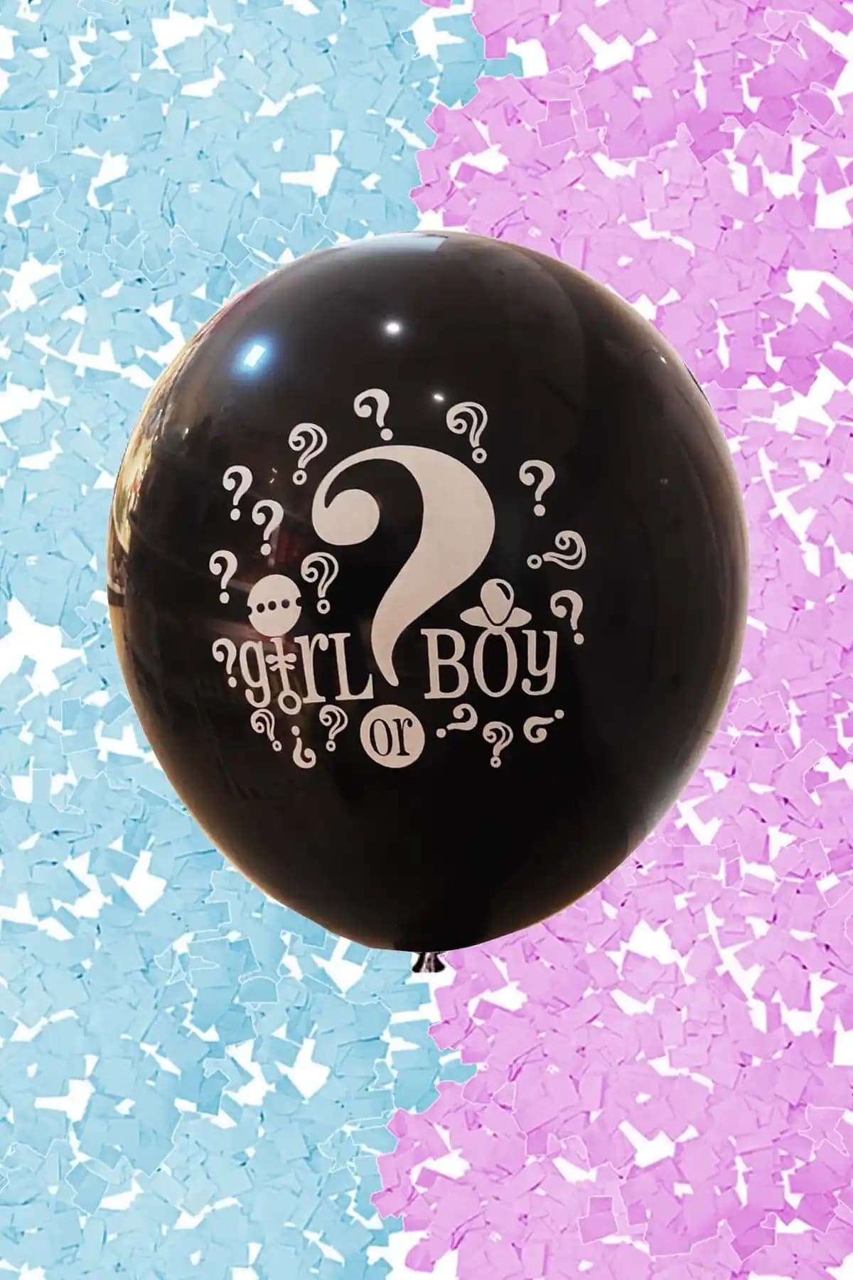 Büyük Boy Siyah Cinsiyet Belirleme Balonu ile Partilerinizi Renklendirin