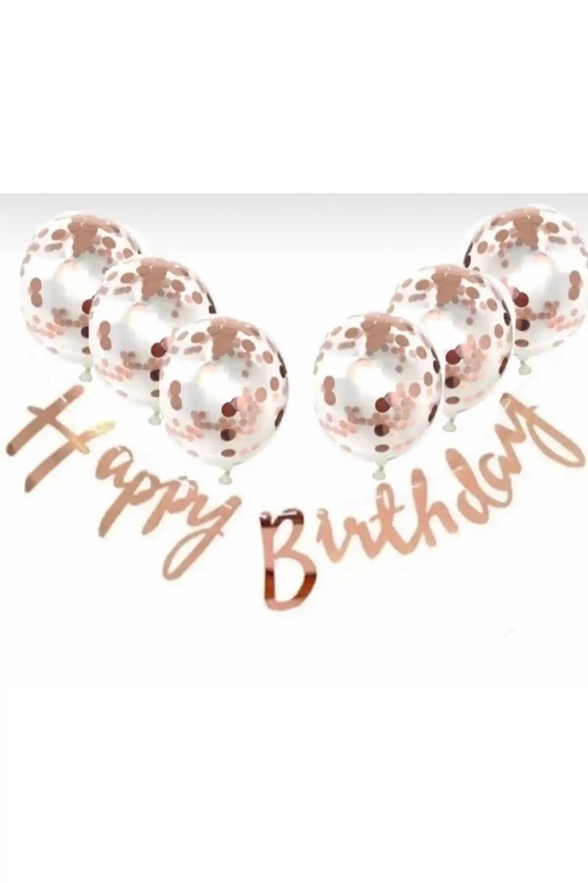 Deniz Party Store Rose Gold Konfetli Balonlar ile Şık ve Renkli Kutlamalar Yaratın