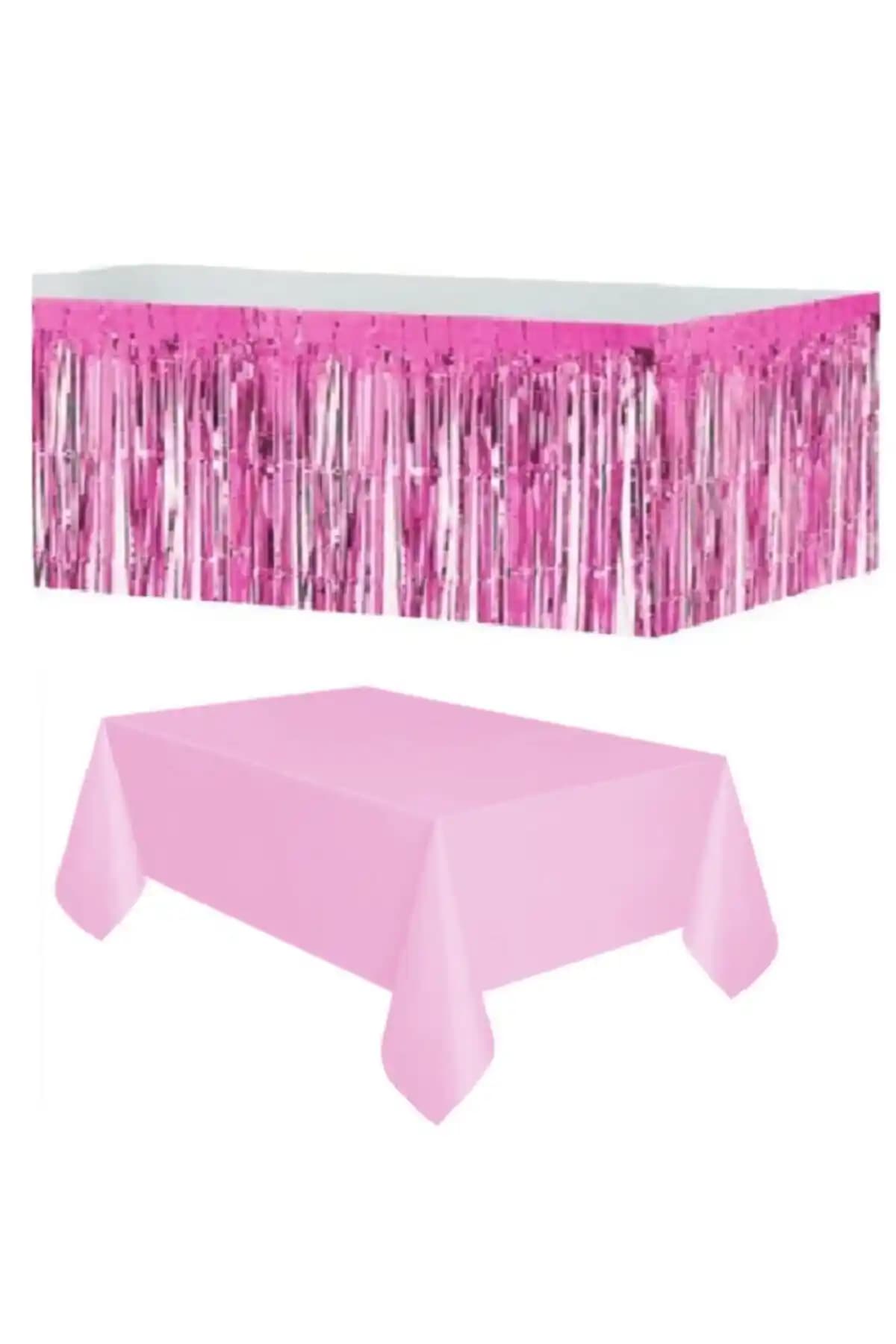 Genel Markalar Pembe Metalize Masa Eteği ve Masa Örtüsü ile Şık ve Pratik Masa Düzeni Çözümleri