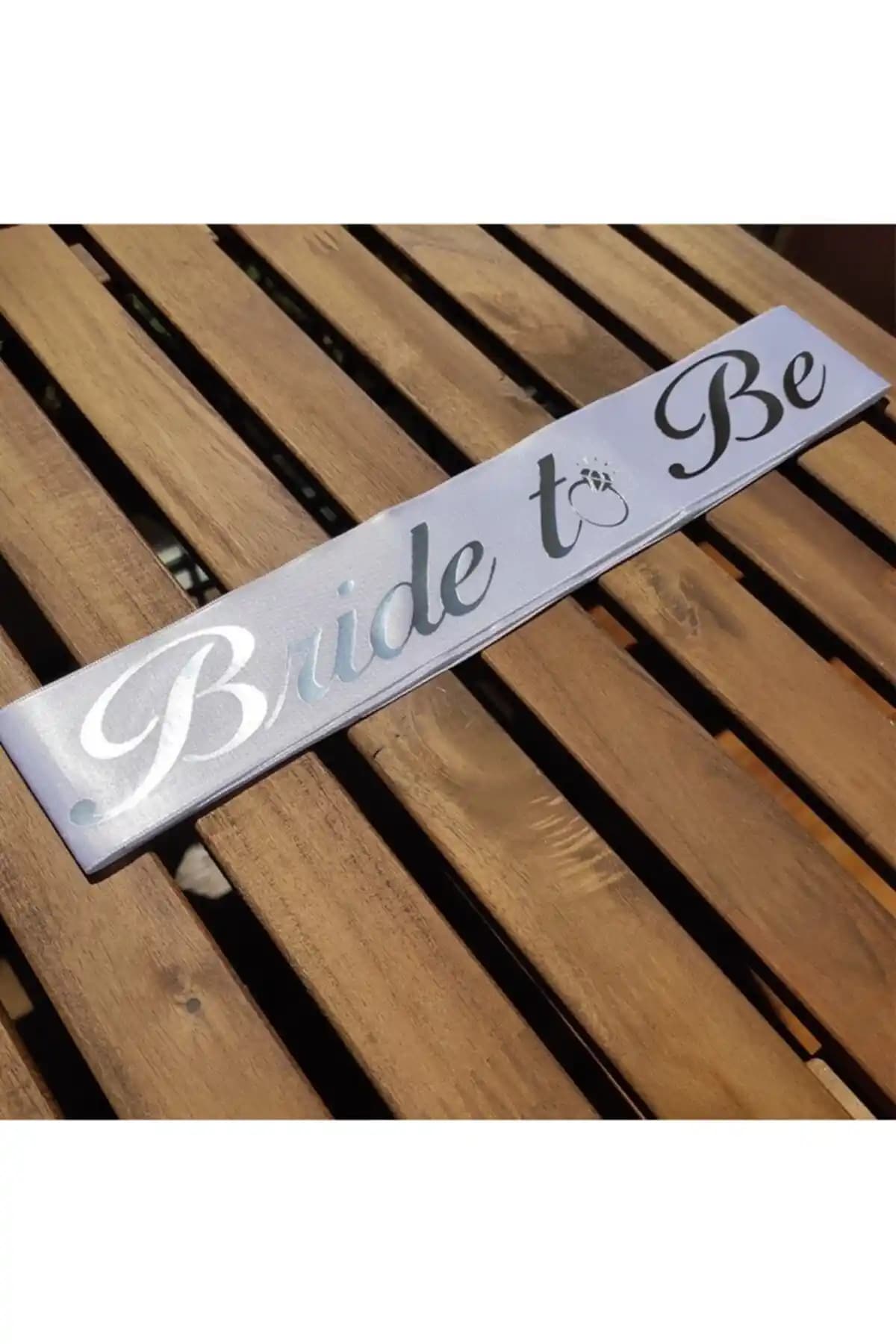 Huzur Party Store Bride To Be Yazılı Beyaz Gümüş Yaldızlı Kuşak Düğün ve Bekarlığa Veda Partisi İçin
