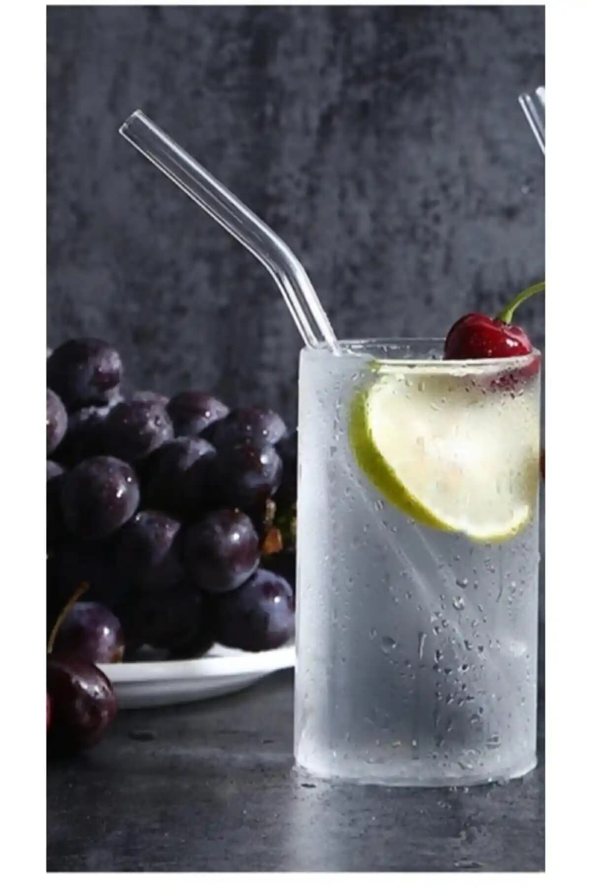 Lilya Home 6'lı Şeffaf Eğimli Cam Pipet Seti Estetik ve Kullanışlı Tasarım