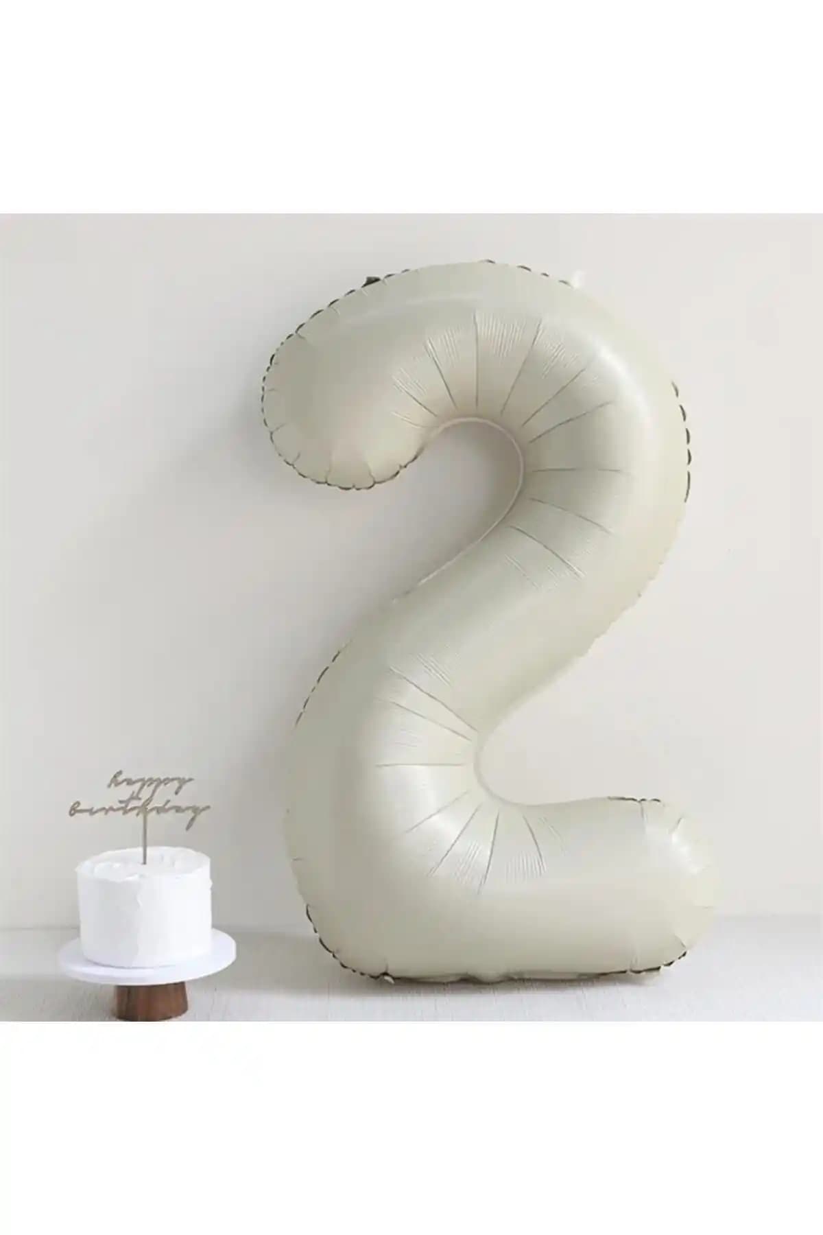 Partifabrik Deniz Kumu Bej Renkli Rakam Balonlarıyla Kutlamalarınıza Şıklık Katın