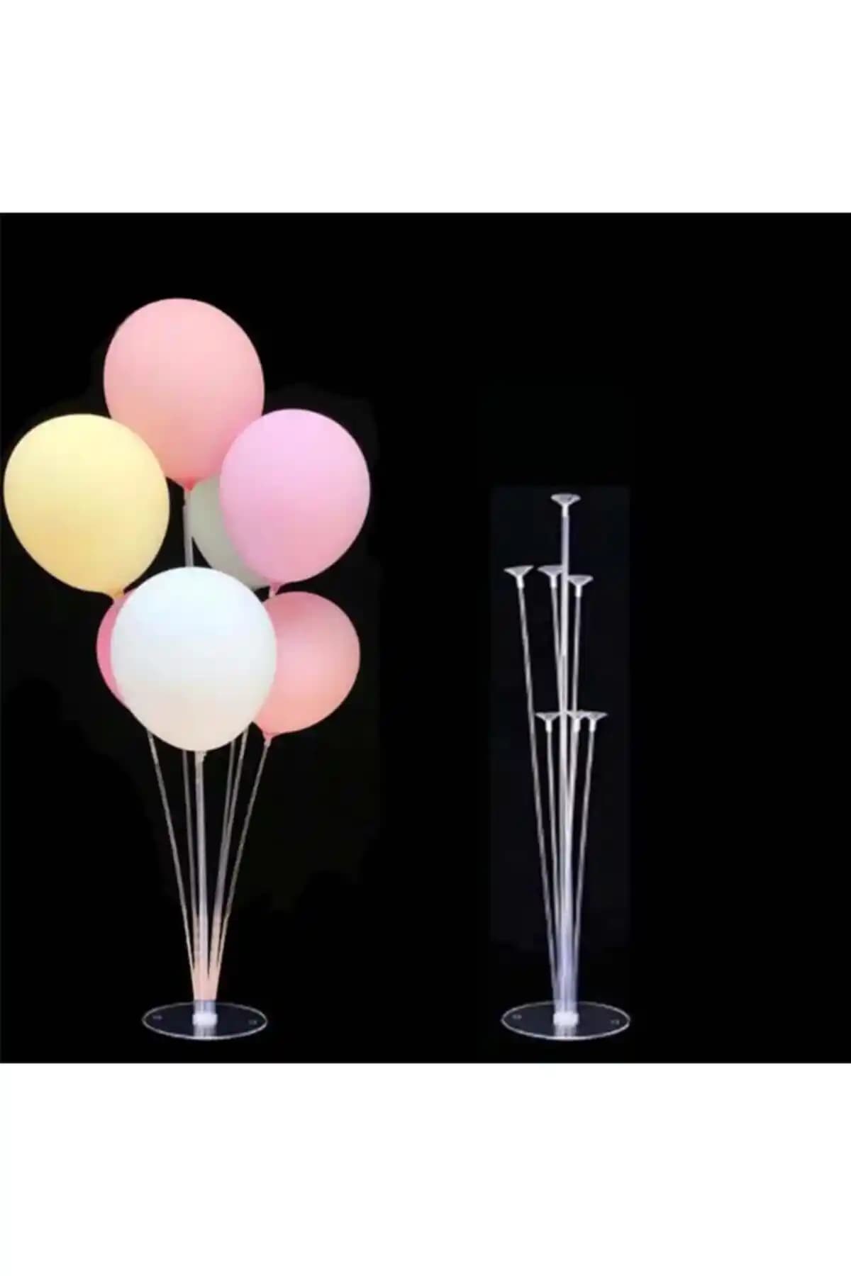 Patla<dı> Gitti 7'li Şeffaf Ayaklı Balon Standı Doğum Günü ve Organizasyon Dekorasyonu
