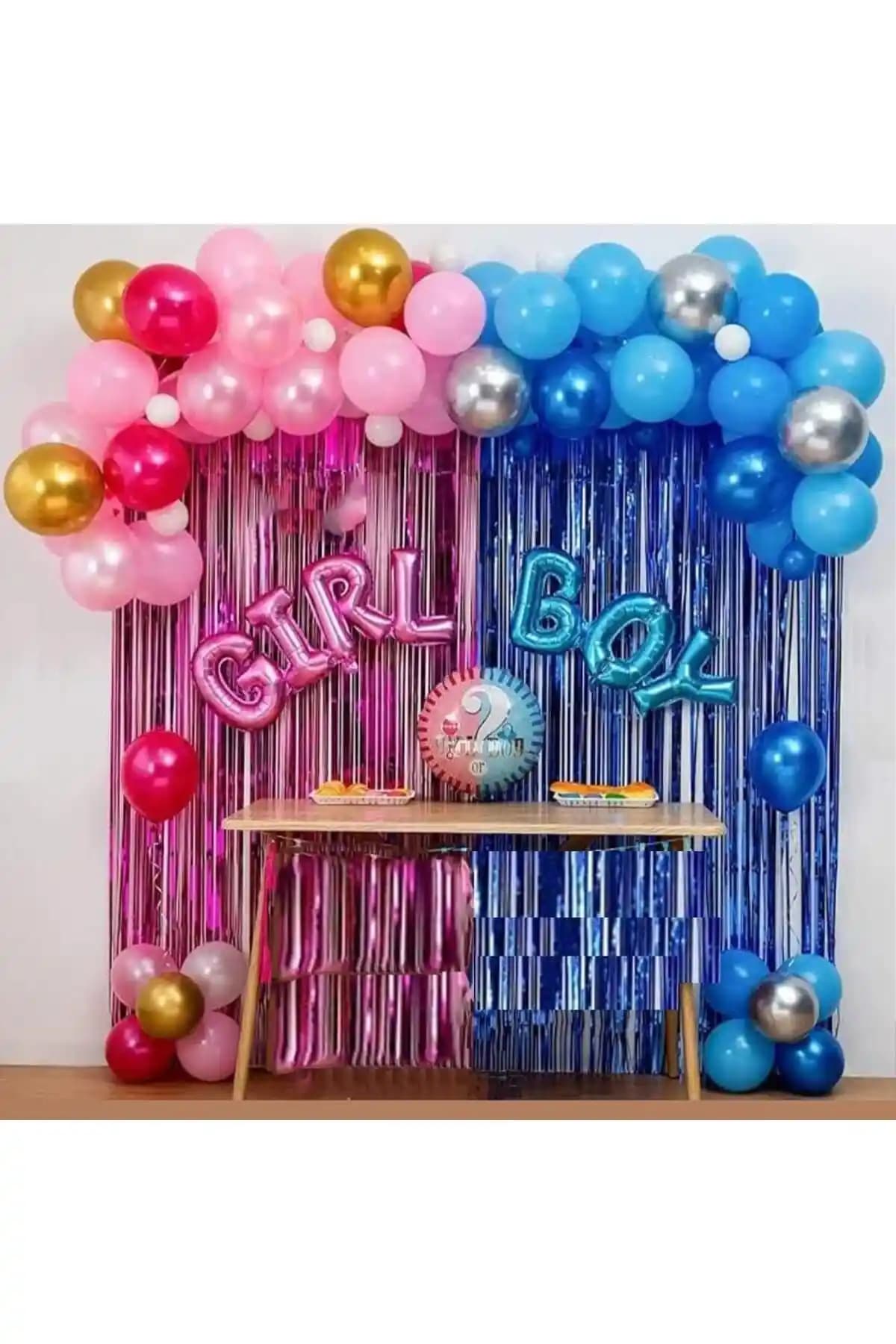 Patla<dı> Gitti Cinsiyet Belirleme Parti Seti Renkli ve Eğlenceli Dekorasyon Malzemeleri