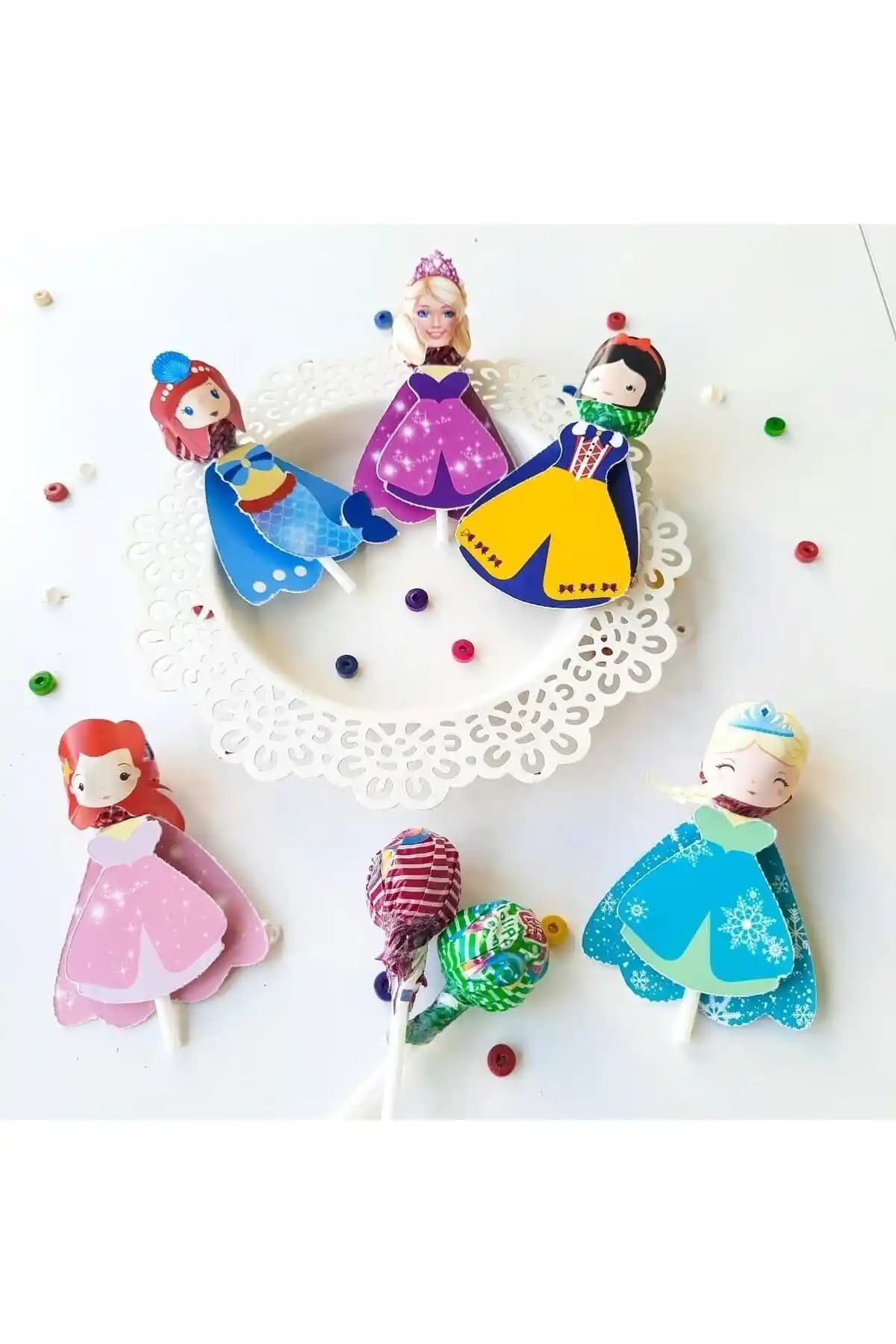 Prenses Temalı 25'li Doğum Günü Parti Malzemeleri Seti Renkli ve Eğlenceli