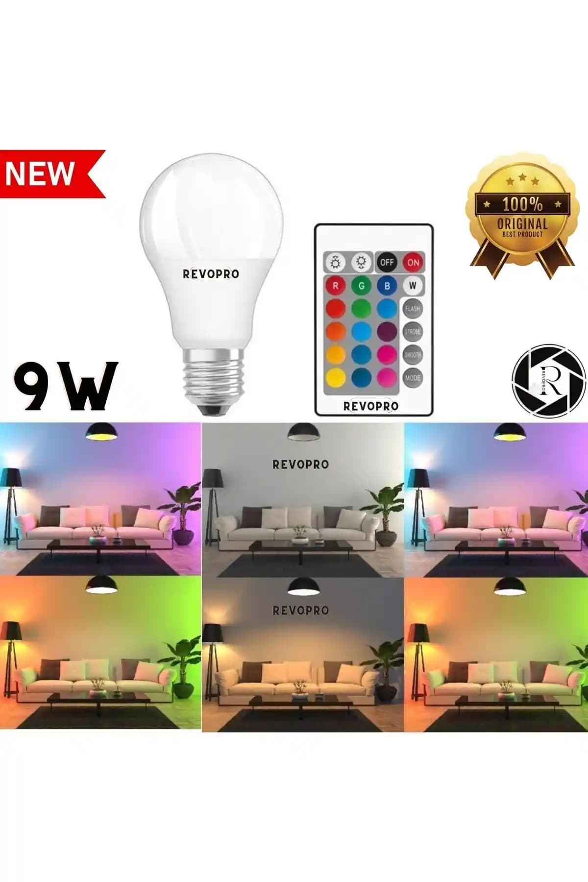 REVOPRO 9W RGB LED Ampul: Çok Fonksiyonlu ve Enerji Tasarruflu Modern Aydınlatma Çözümü