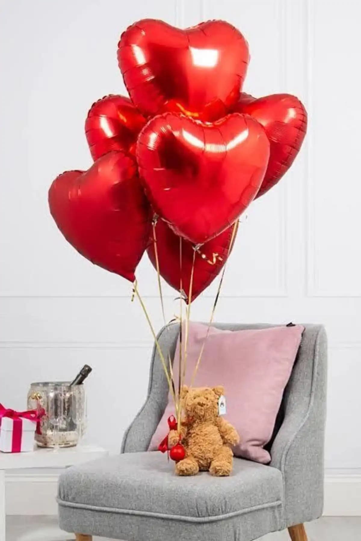 Romantik Evlilik Teklifi ve Kutlamalar İçin 18 İnç Kalp Şekli Folyo Balonları Seti