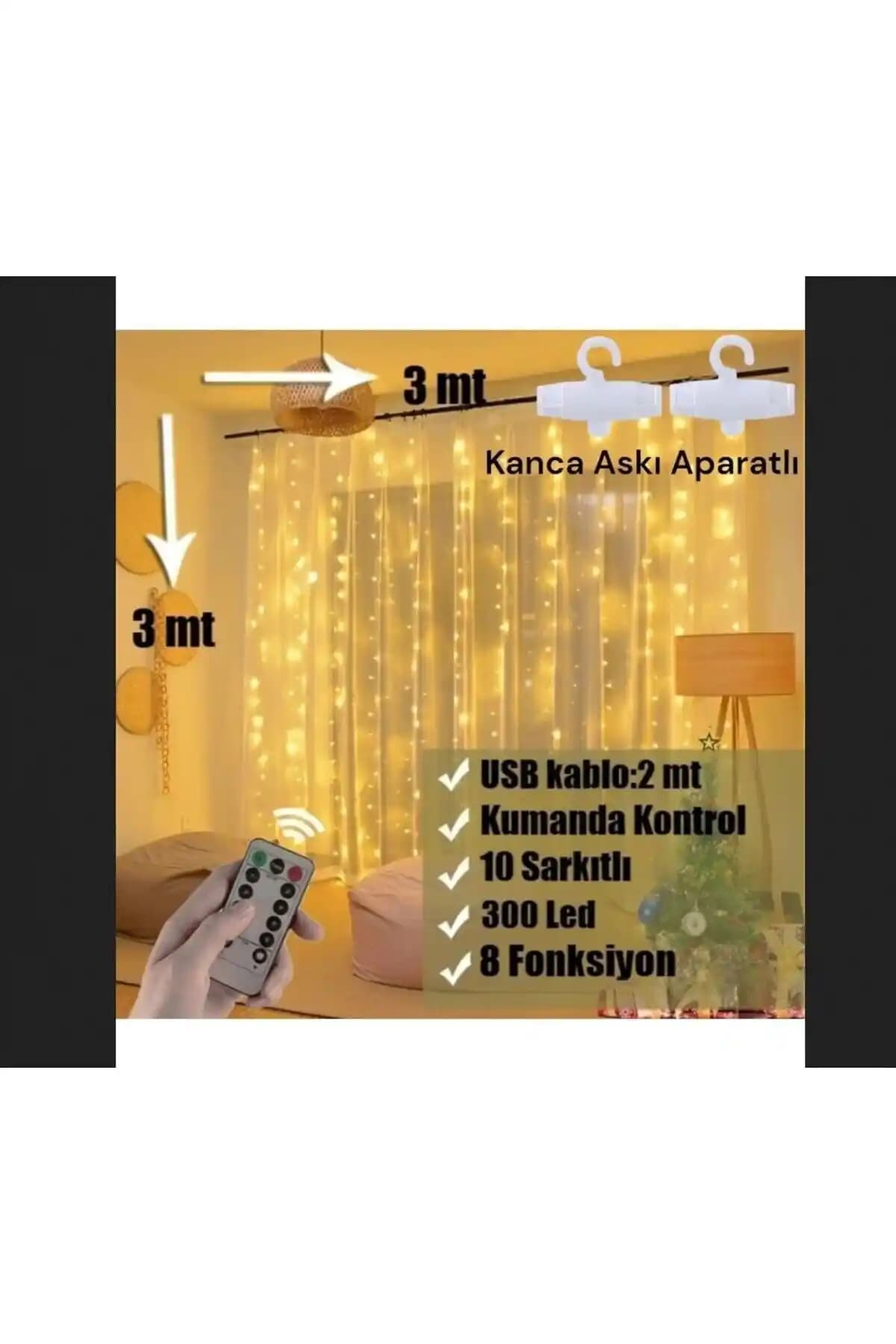 Sgeteknoloji 300 LED'li 10 Sarkıtlı Uzaktan Kumandalı Perde ile Modern Aydınlatma Çözümleri