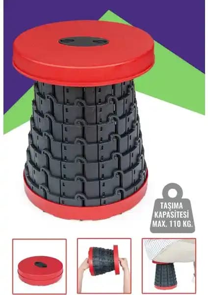 İhvan Online Teleskopik Katlanabilir Tabure: Hafif ve Dayanıklı Taşınabilir Oturma Çözümü