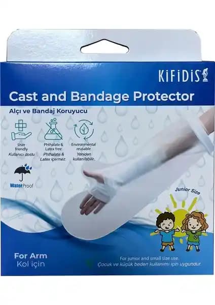 Kifidis Alçı ve Bandaj Koruyucu Çocuk Kol Güvenli ve Pratik Kullanım İçin