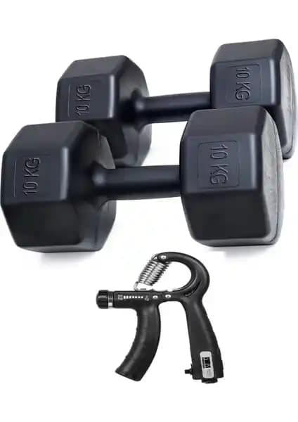 PS Spor 10 kg Dambıl ve Ayarlanabilir El Yayı ile Evde veya Spor Salonunda Etkili Antrenmanlar