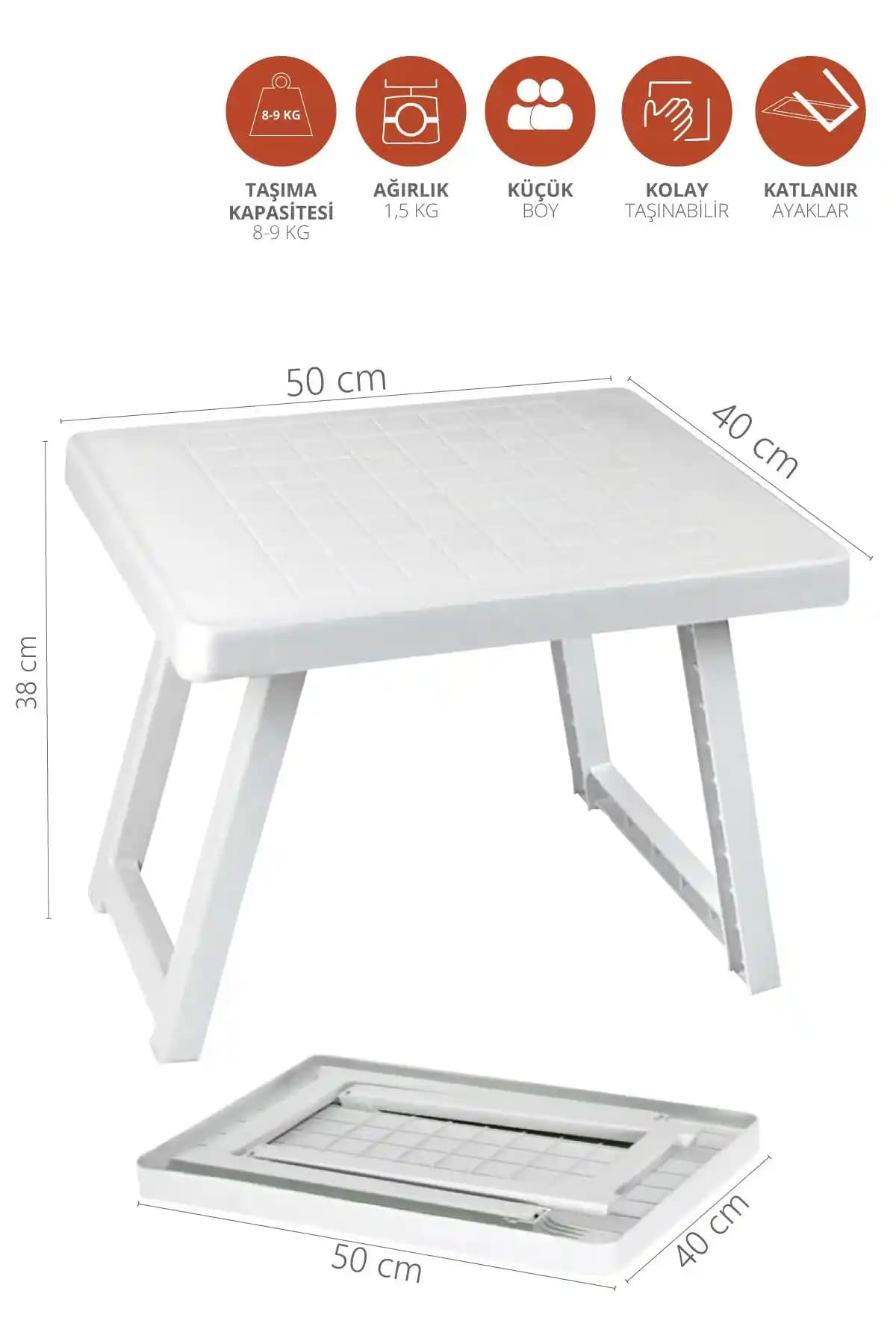 Blooma Katlanır Plastik Sehpa: Hafif, Dayanıklı ve Çok Amaçlı Dış Mekan Sehpası