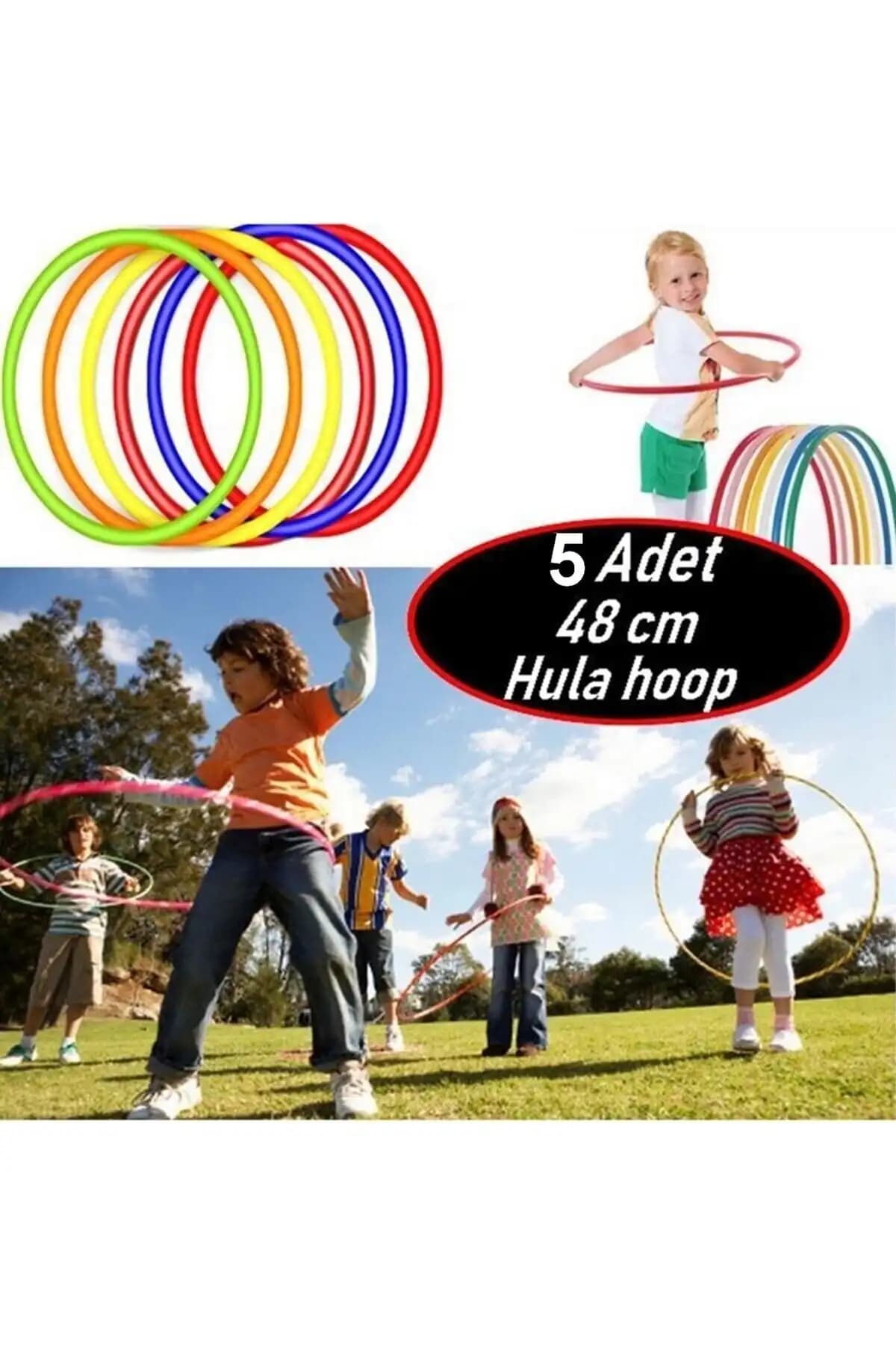 Çocuklar İçin Renkli 48 cm Hulahop Çemberleri - Eğlenceli ve Geliştirici Spor Aletleri