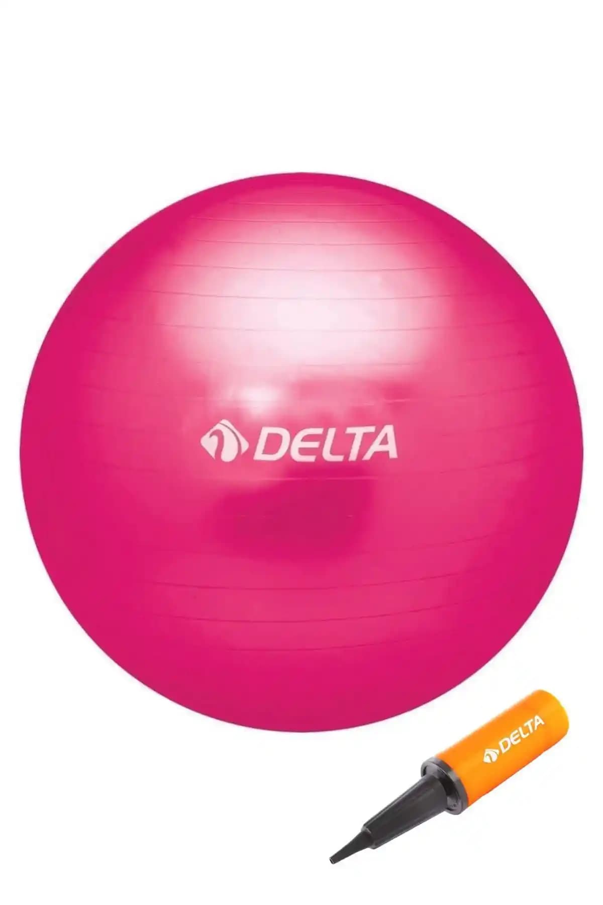 Delta 55 cm Deluxe Fuşya Pilates Topu ve Pompa Seti Sağlıklı Yaşam İçin Uygun Egzersiz Aleti