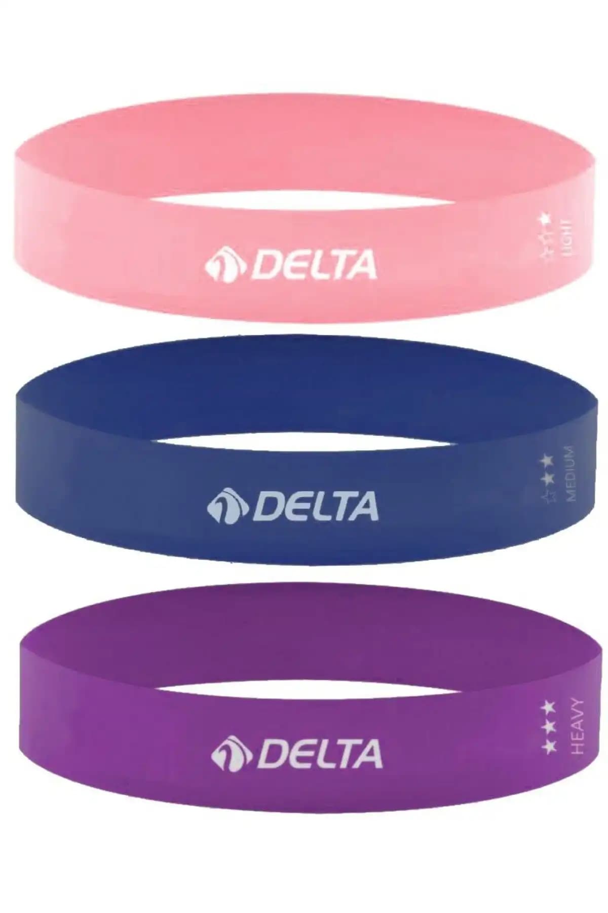 Delta Latex 3'lü Pilates Direnç Bant Seti Çok Yönlü Güç ve Esneklik Aracı