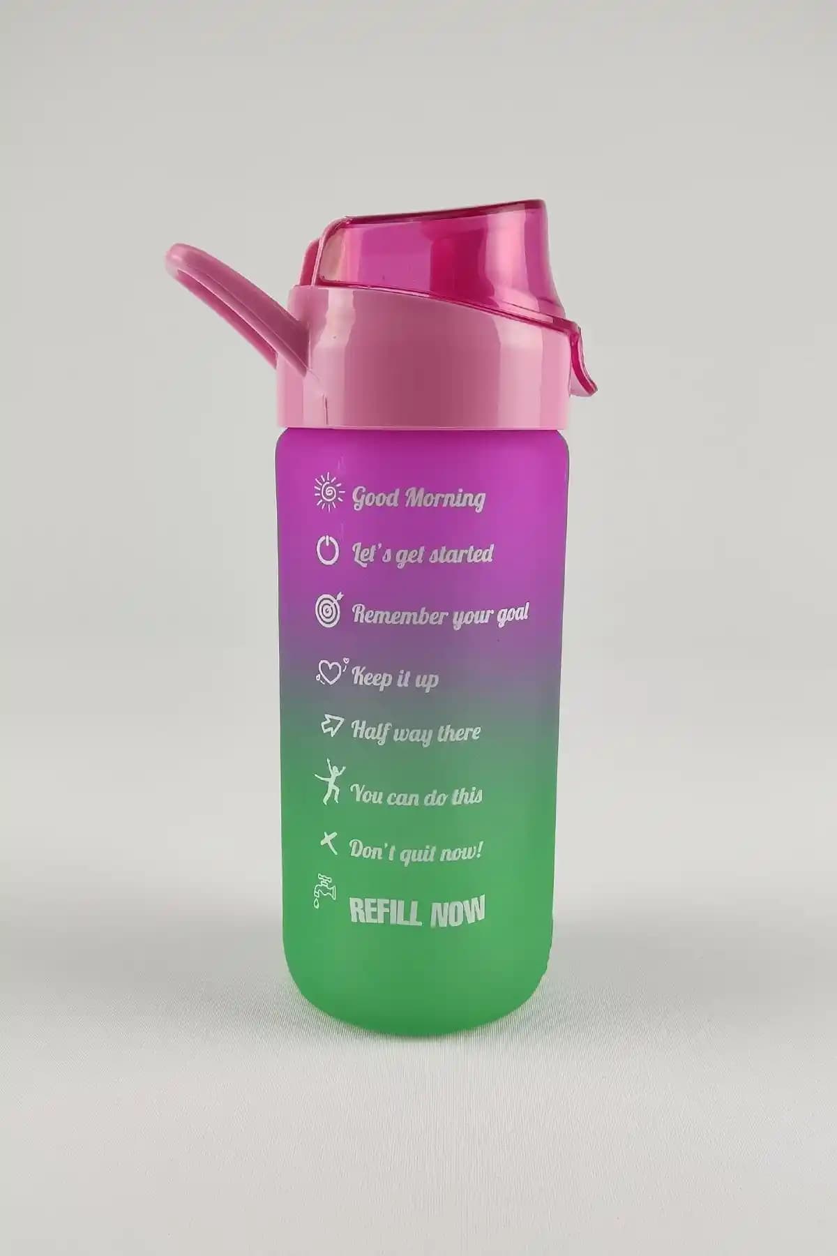 Herevin 500 ml Çift Renk Motivasyon Cam Su Şişesi Estetik ve Kullanışlı Tasarım