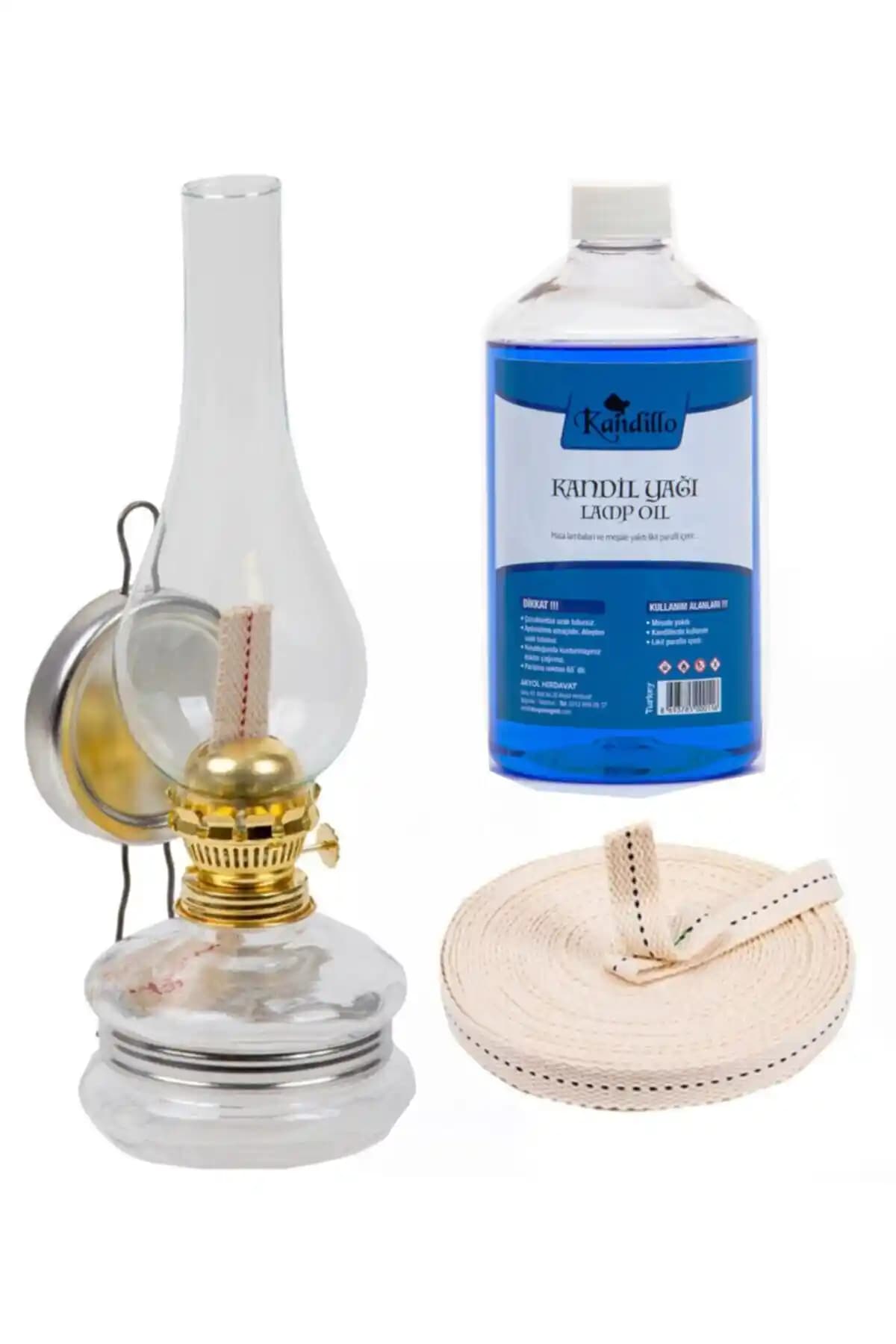 Kandillo Klasik Gaz Lambası 400 ml Mavi - Estetik ve Uzun Süreli Kullanım İçin