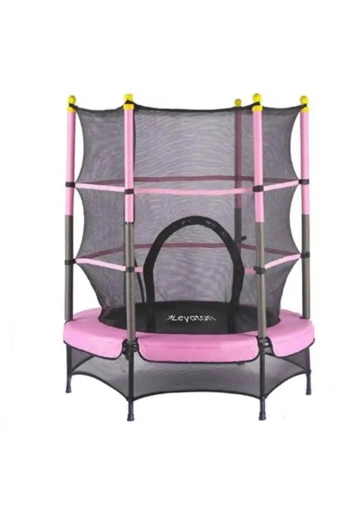 Leyaton Çocuk Trambolini Pembe 120 cm Çap Güvenli ve Eğlenceli Zıp Deneyimi