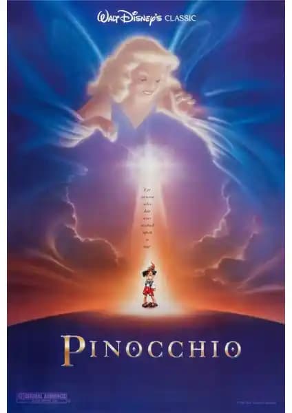 Aktüel Pinocchio 1940 Serisi Büyük Boy Afiş ve Poster Koleksiyonu İçin Uygun