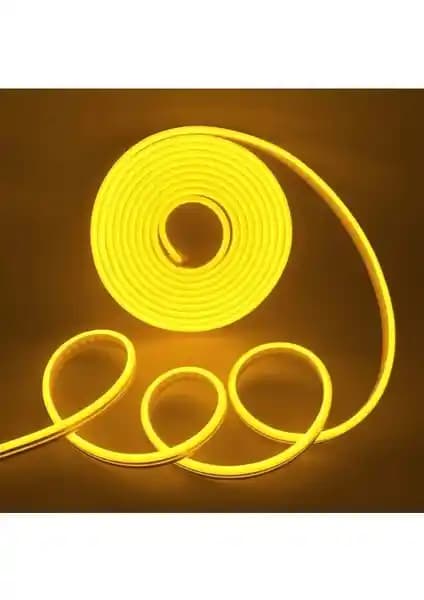 Bakio 12V Amber Neon LED 5 Metre Priz Tak Çalıştır Esnek LED Aydınlatma Şeridi