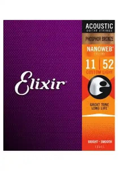 Elixir 16027 Nanoweb Fosfor Bronze Akustik Gitar Teli Uzun Ömürlü ve Yüksek Ses Kalitesi