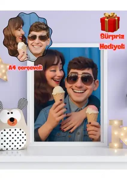Kişiselleştirilebilir 3D Pixar Tarzı Posterler Aile ve Sevgili İçin Özel Hediye