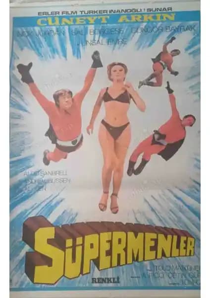 Süpermenler Filminin Çizim Afişi Türk ve İtalyan Ortak Yapımı Koleksiyon Parçası