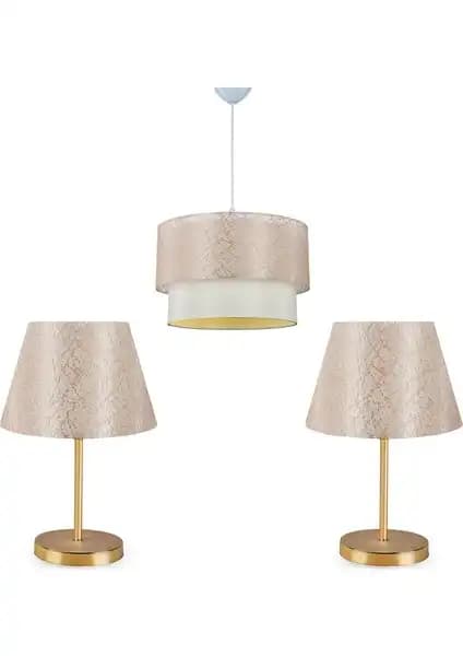 Homing Şampanya Dantel Kumaş Sarkıt Avize ve Vivido Modern Yatak Odası Abajur Karşılaştırması 1