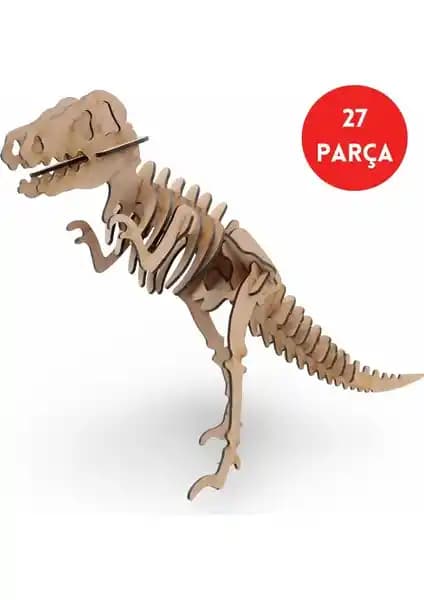 Algwood 27 Parça T-Rex Ahşap Dinozor Maketi ile Tarih Öncesi Dünyayı Evinize Taşıyın