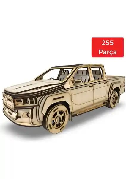Algwood 3D Ahşap Pickup Maketi Detaylı Montaj Seti Modern Dekorasyon ve Hobi İçin